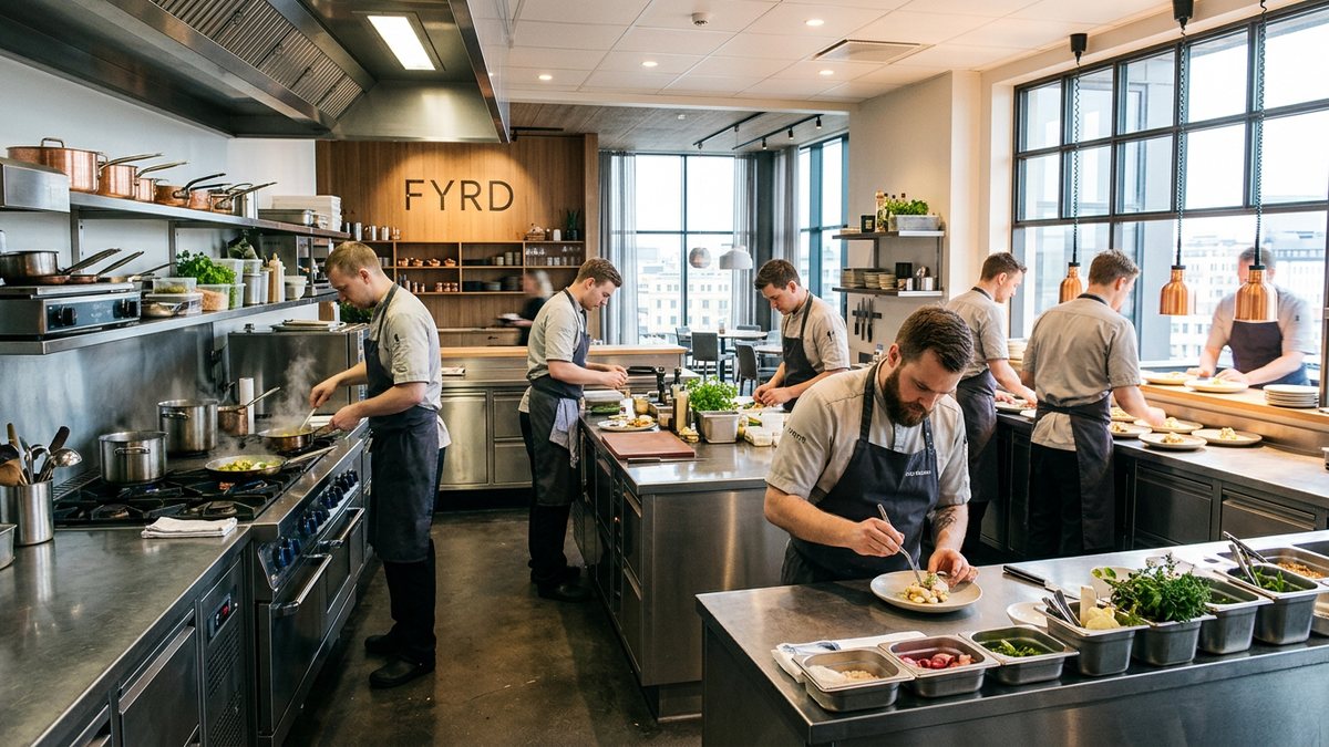 Professionelt restaurantkøkken i drift